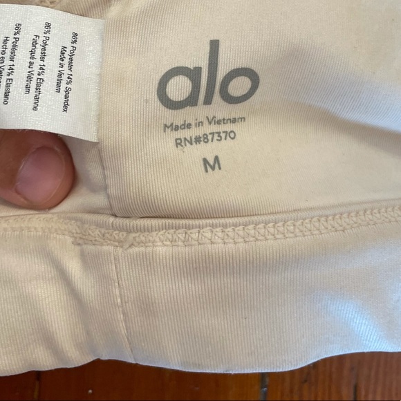 ALO Yoga Cream Sports Bra - Picture 3 of 3
